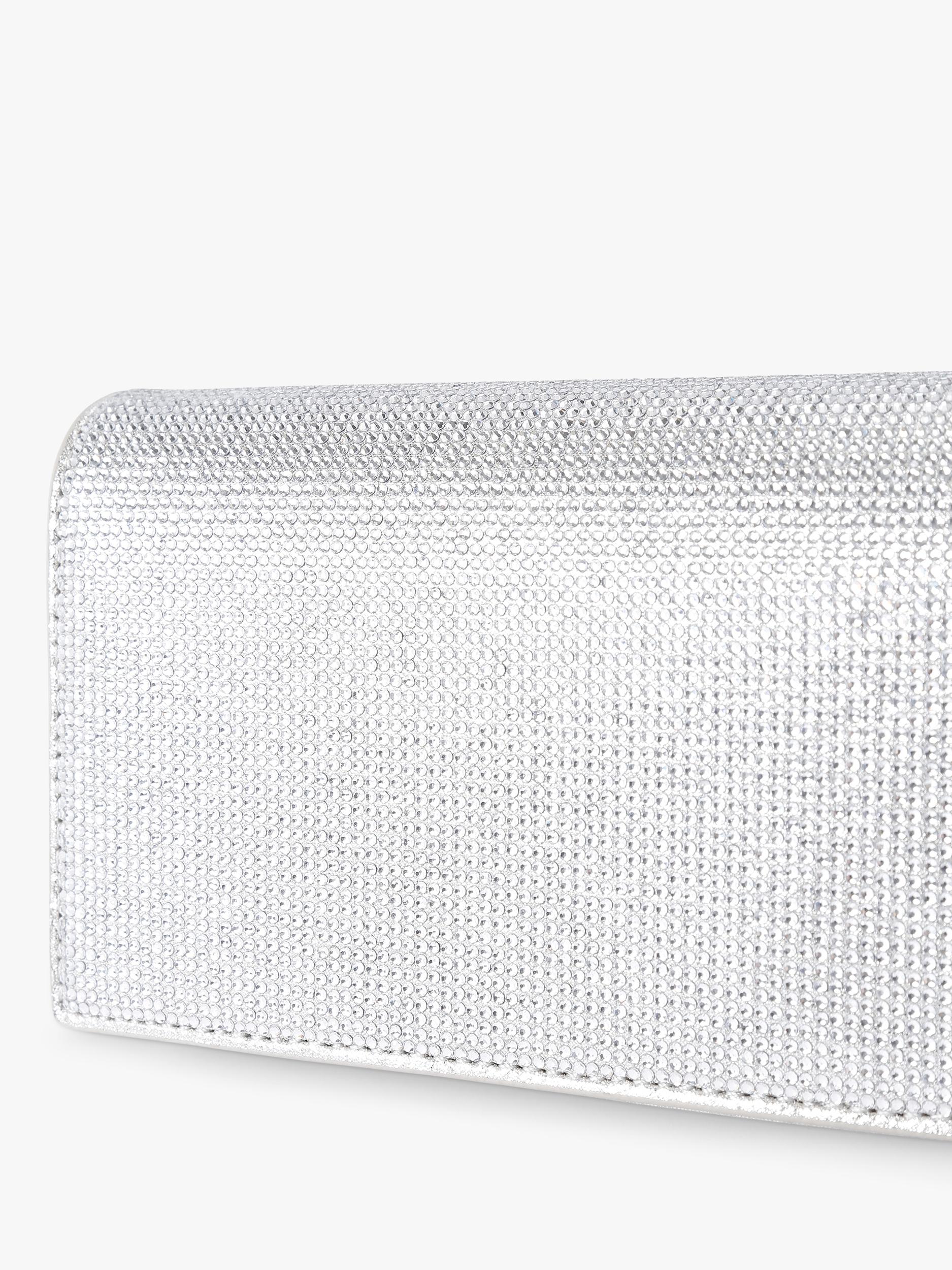 Kurt Geiger Baily clutch bag silver crystal embellishment - British product