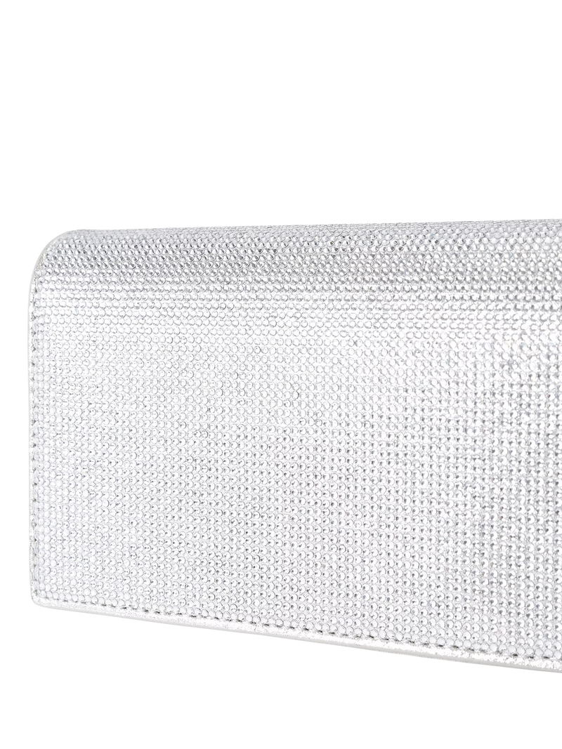 Kurt Geiger Baily clutch bag silver crystal embellishment - British product