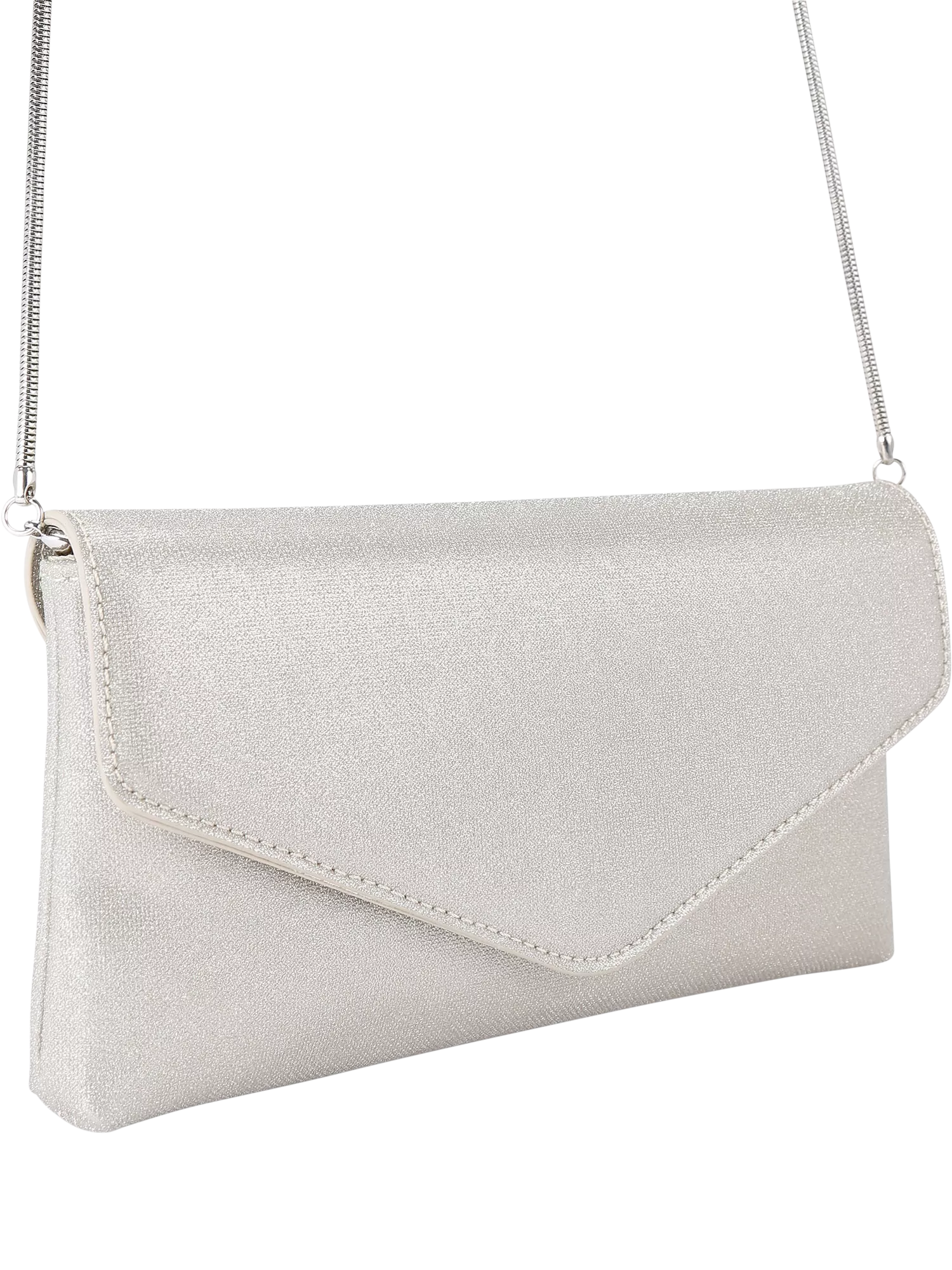 KG Kurt Geiger silver clutch bag, UK version