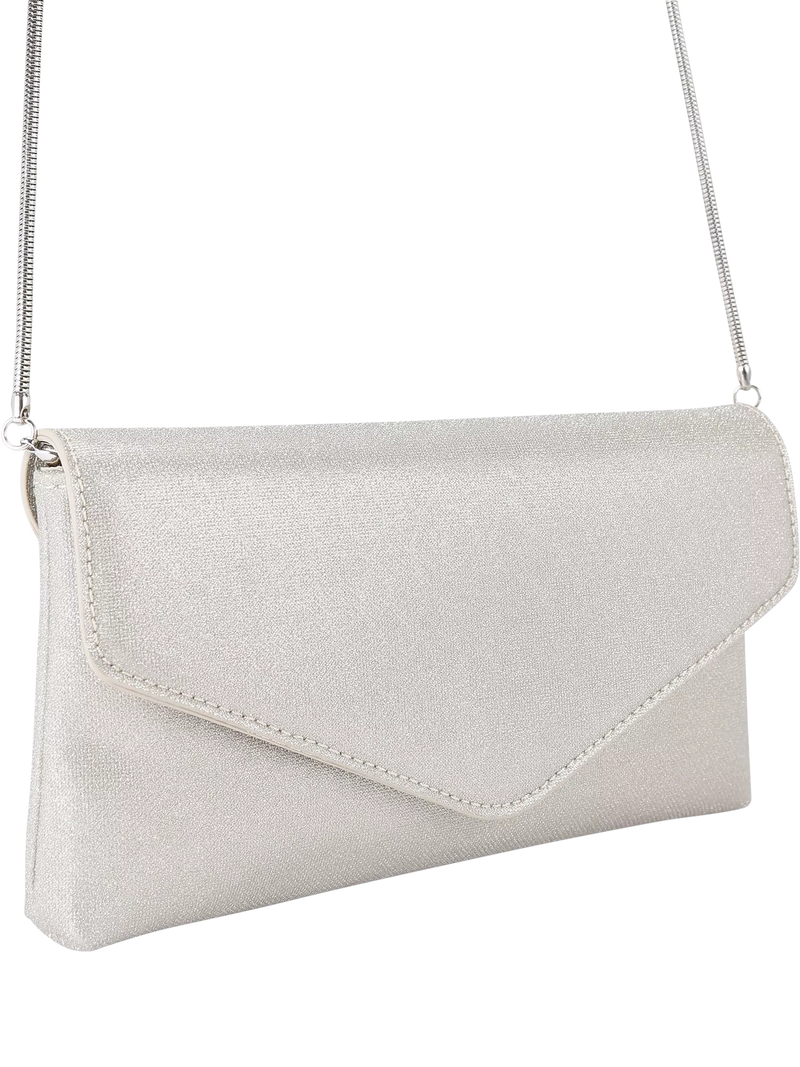 KG Kurt Geiger silver clutch bag, UK version