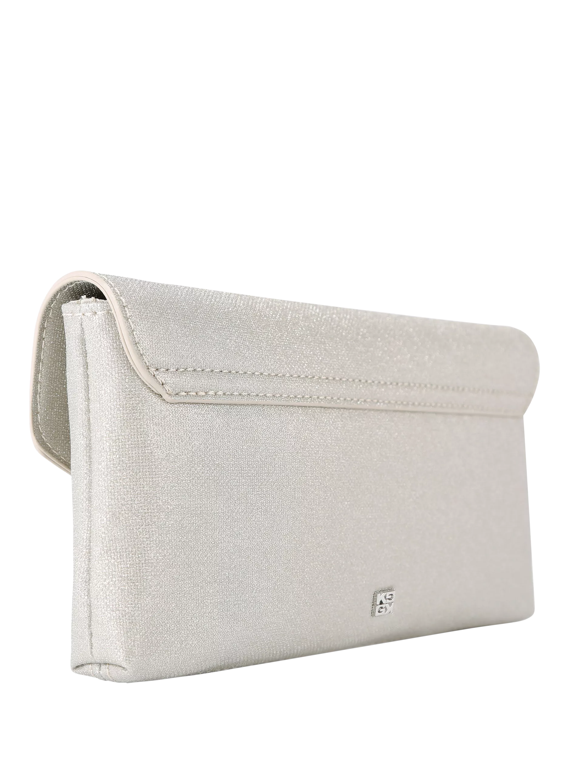 KG Kurt Geiger silver clutch bag, UK version
