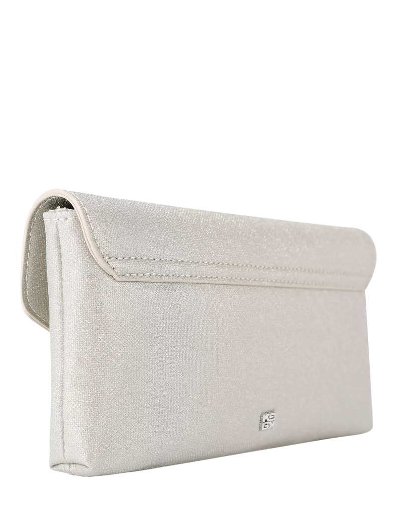 KG Kurt Geiger silver clutch bag, UK version