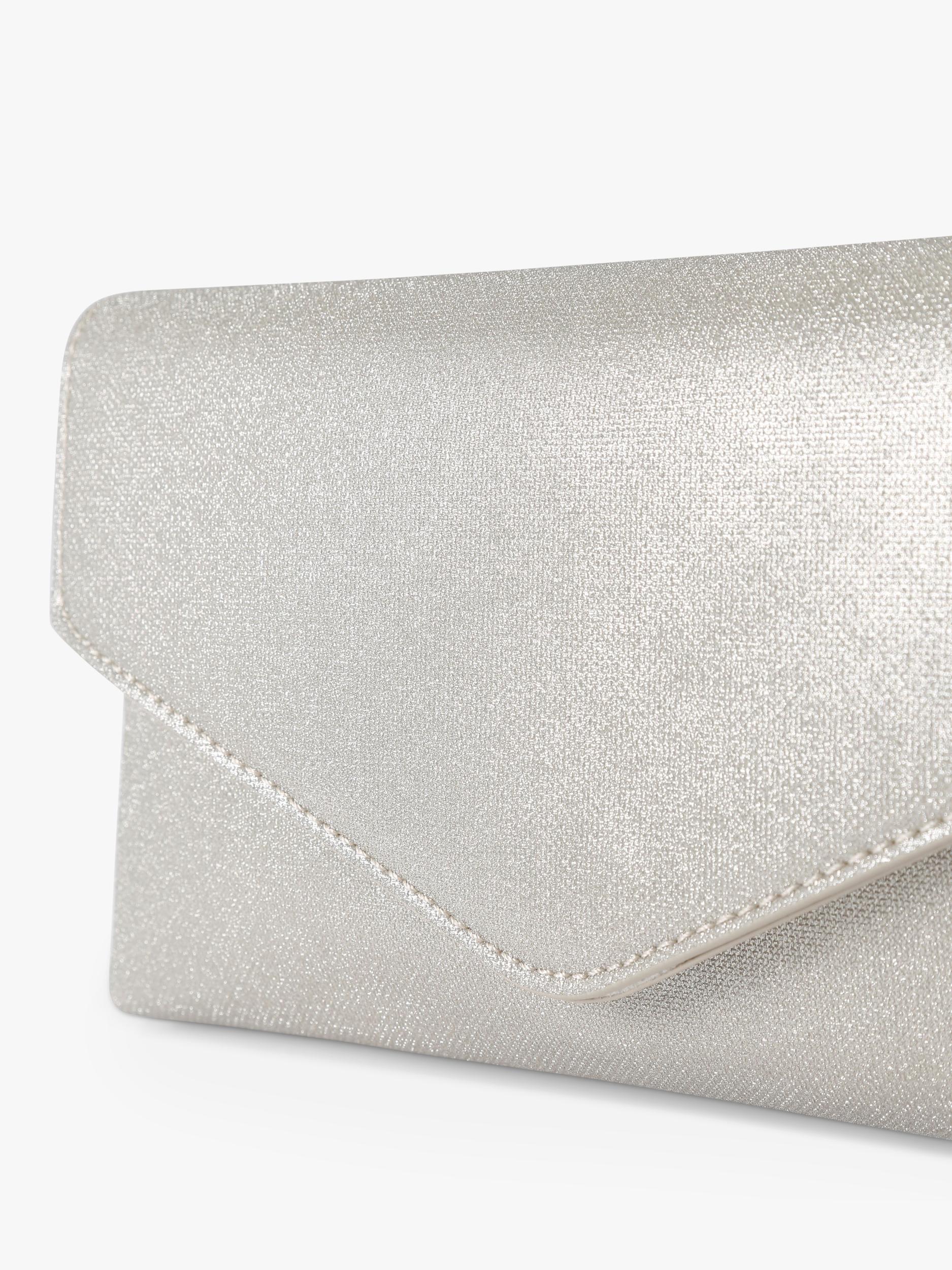 KG Kurt Geiger silver clutch bag, UK version