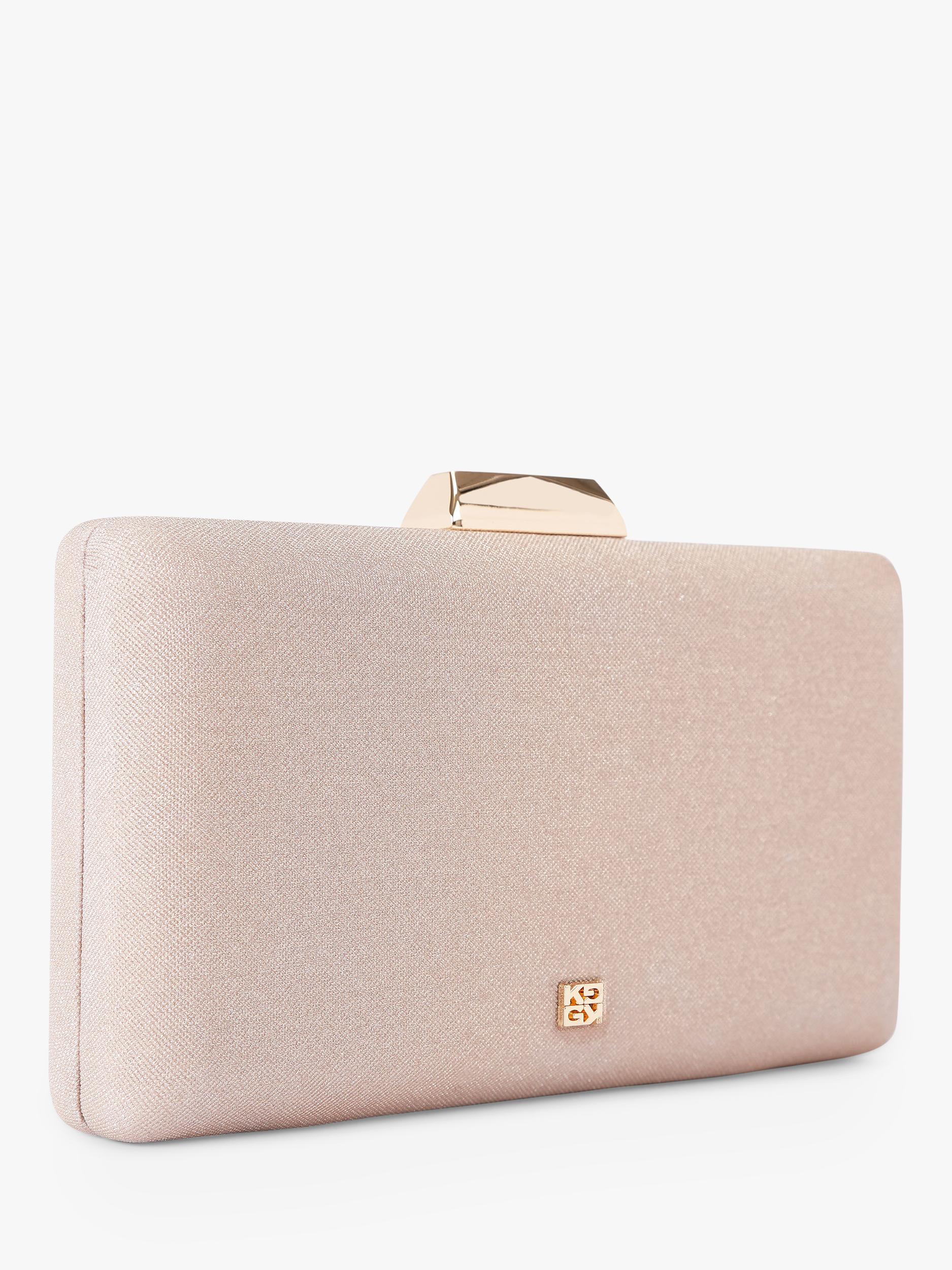 KG Kurt Geiger gold clutch bag, UK version