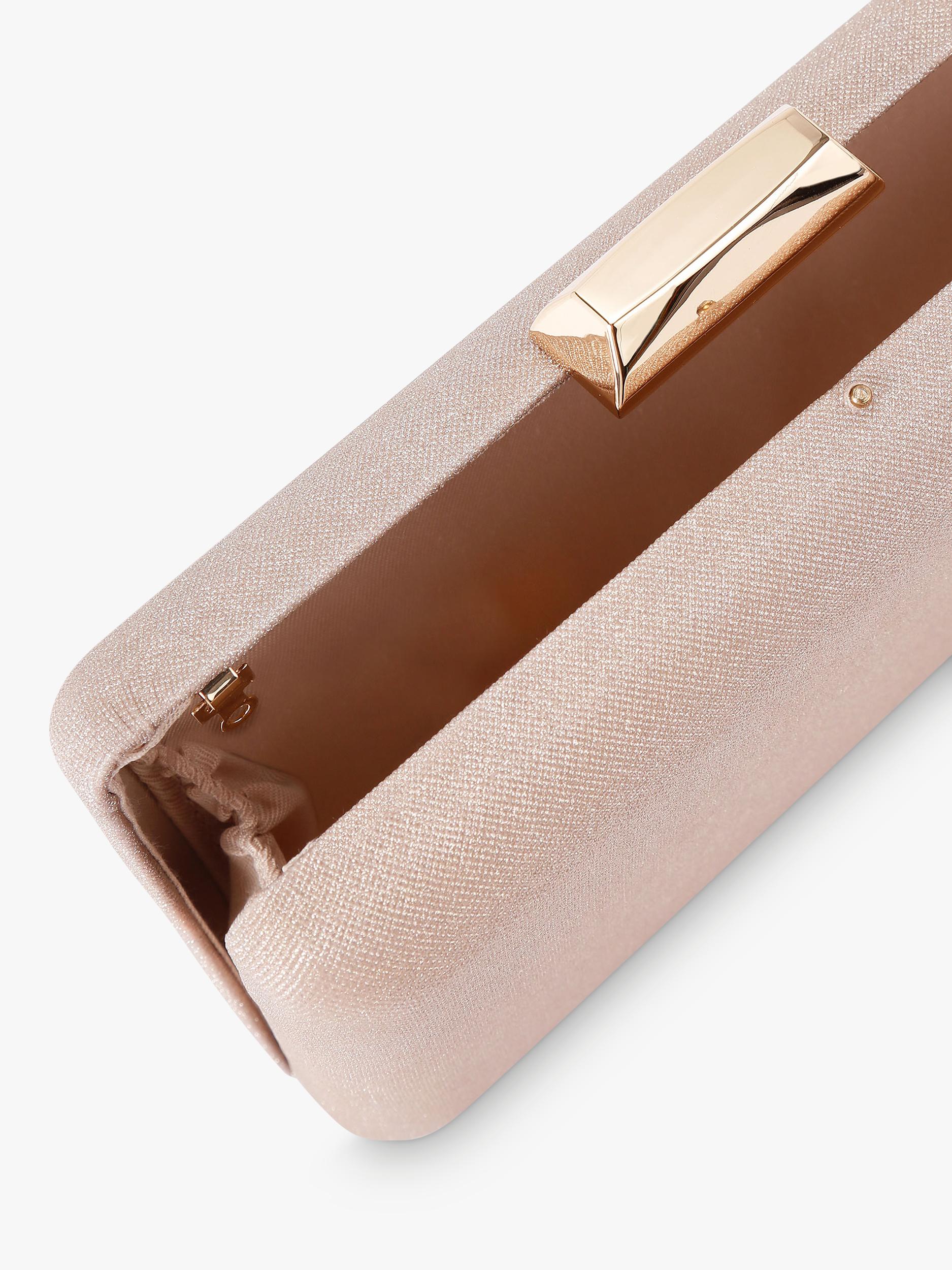 KG Kurt Geiger gold clutch bag, UK version