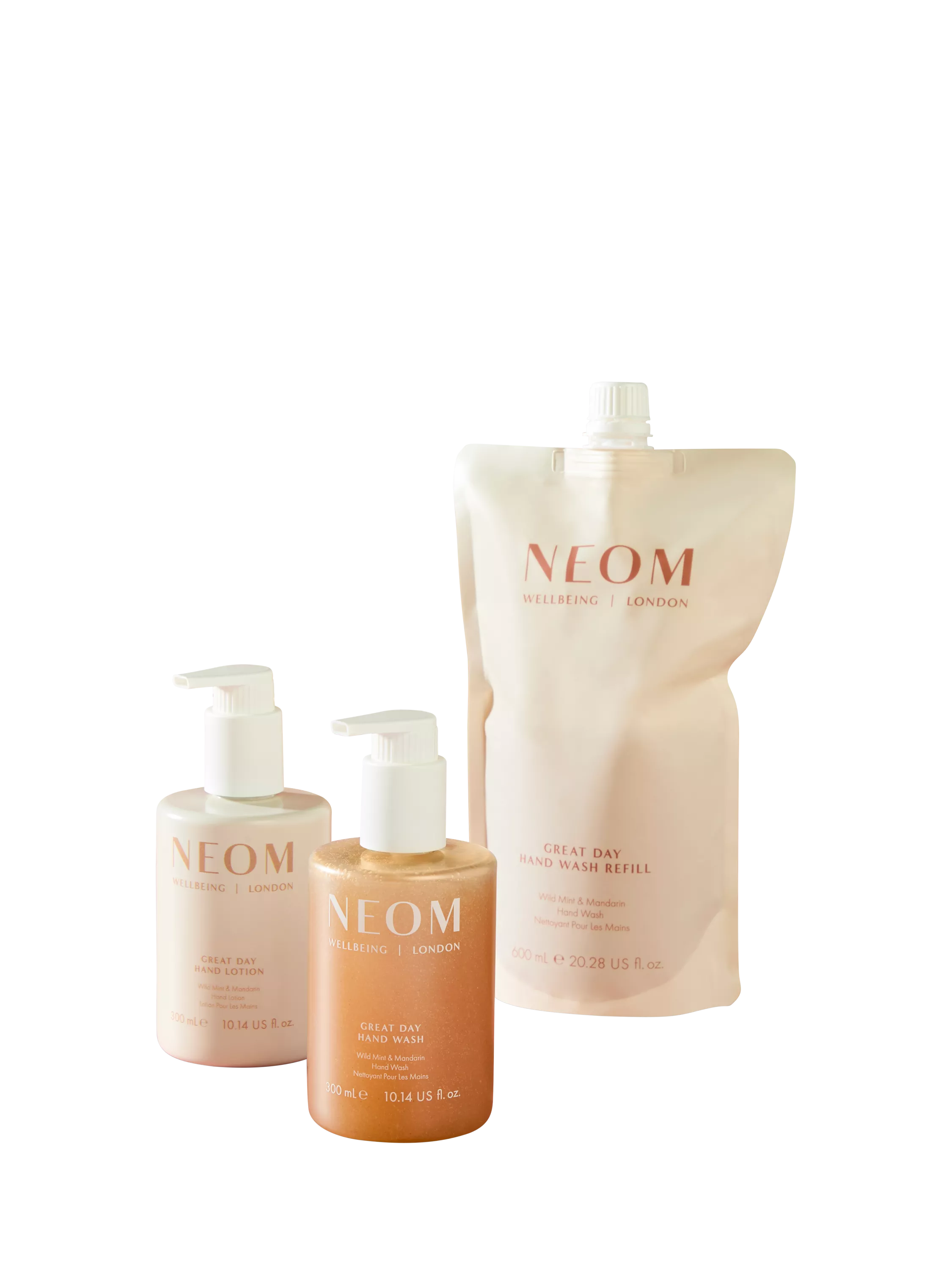 NEOM Wellbeing London Great Day hand wash refill 600ml, UK version