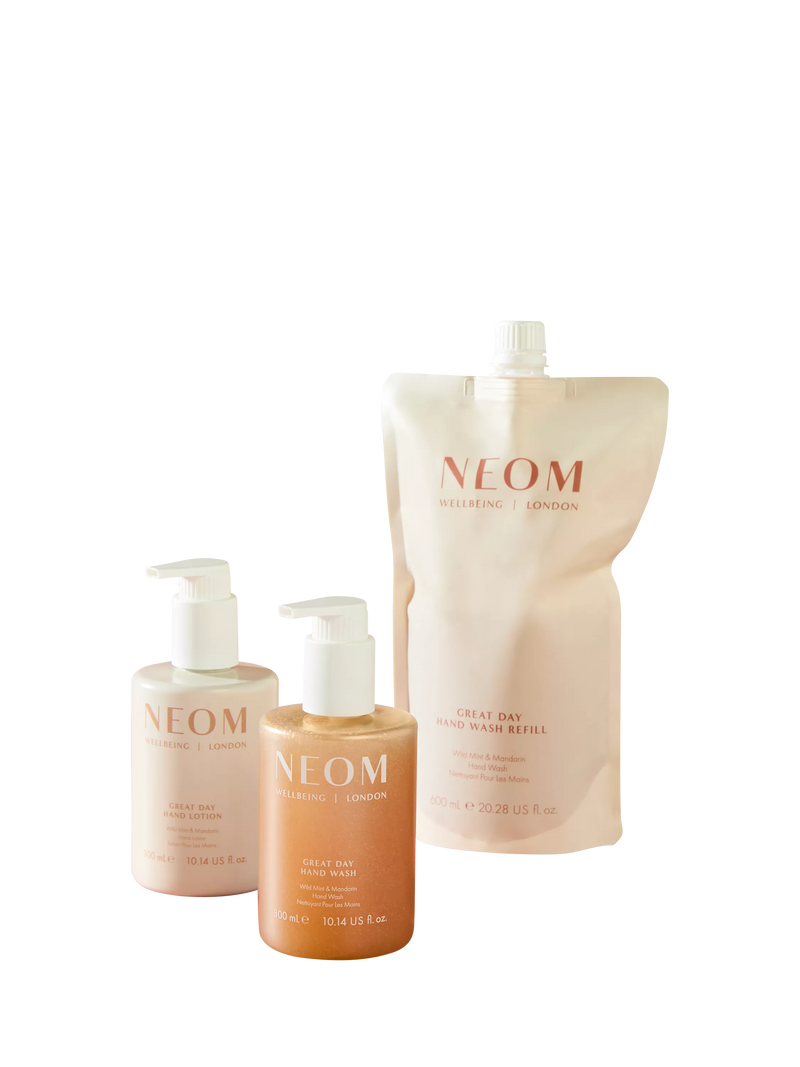 NEOM Wellbeing London Great Day hand wash refill 600ml, UK version