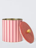 John Lewis x Sanderson Pinetum stripe biscuit barrel 5L pink, UK version