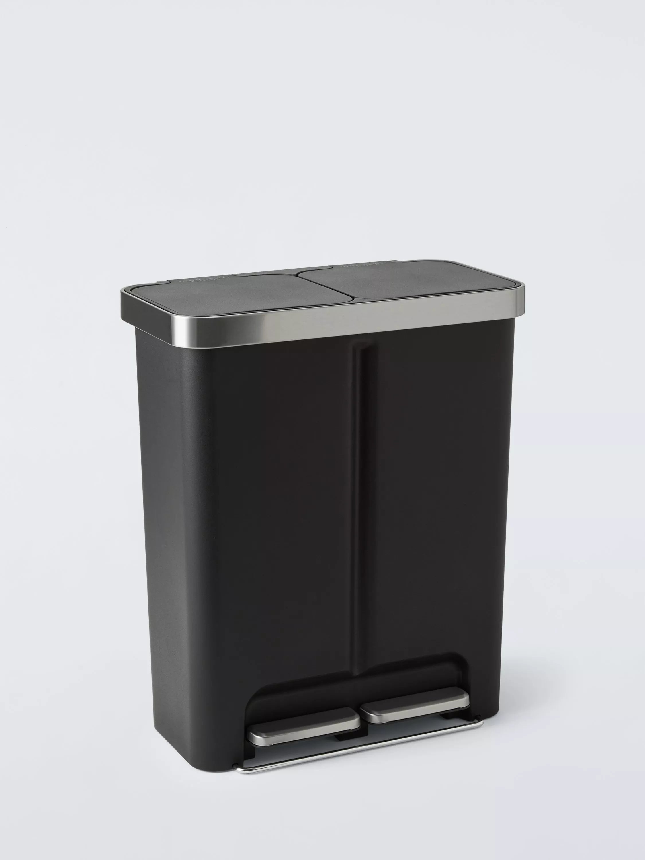 John Lewis black 2 section recycling pedal bin 36L+28L (British brand)