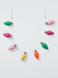 Felt Light Bulb Garland in Multi-Colours, 100 cm