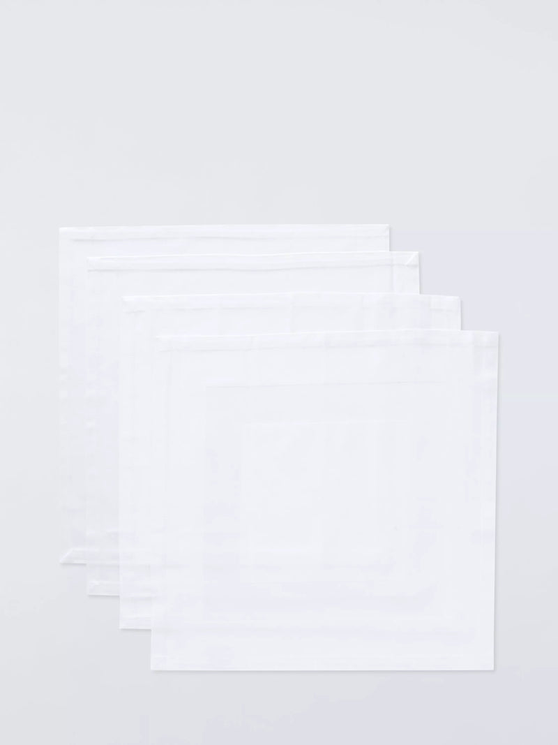 John Lewis cotton napkins set of 4 white 45x45, imported from the UK