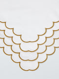 John Lewis scallop edge cotton napkins gold white set of 4, imported from the UK