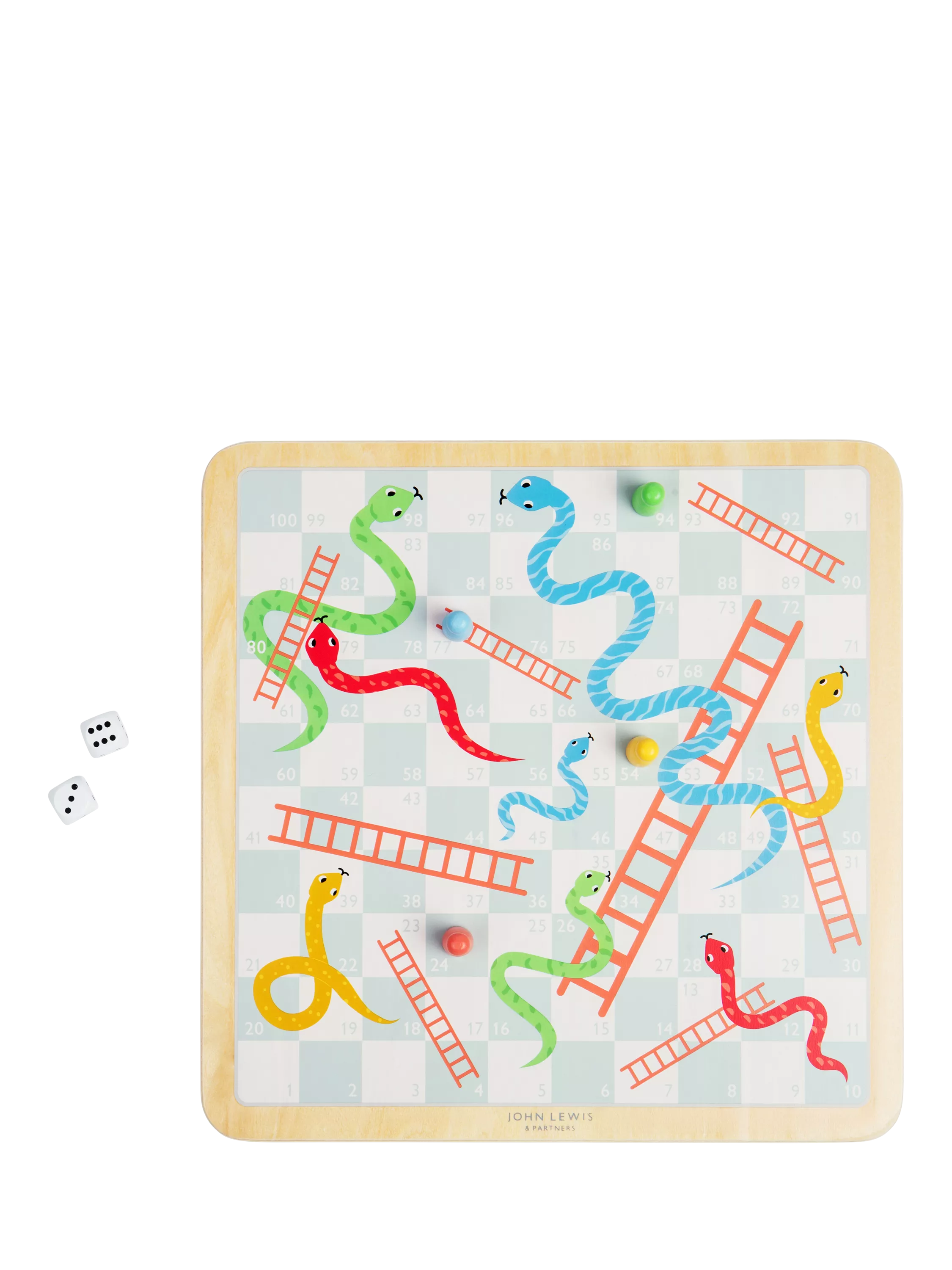 John Lewis wooden 2-in-1 Snakes & Ladders and Ludo board game, imported from the UK