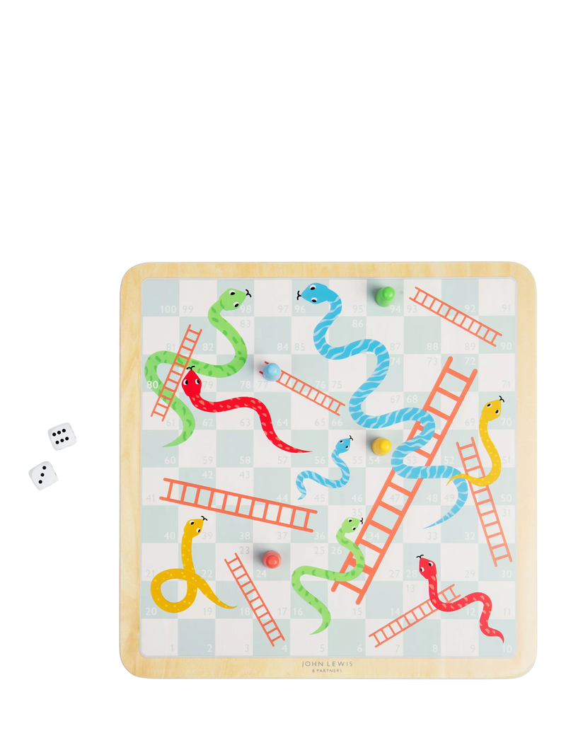 John Lewis wooden 2-in-1 Snakes & Ladders and Ludo board game, imported from the UK