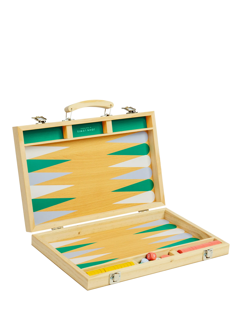 John Lewis Kids Wooden Backgammon Case - British product