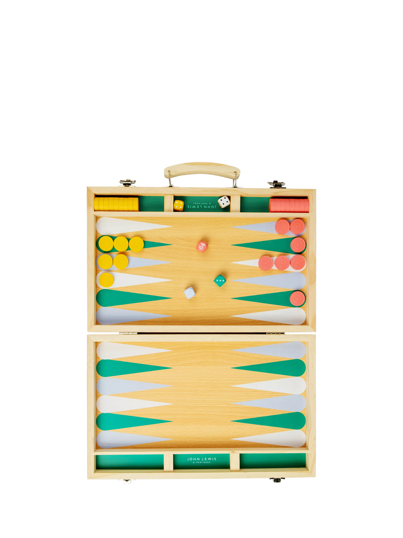 John Lewis Kids Wooden Backgammon Case - British product