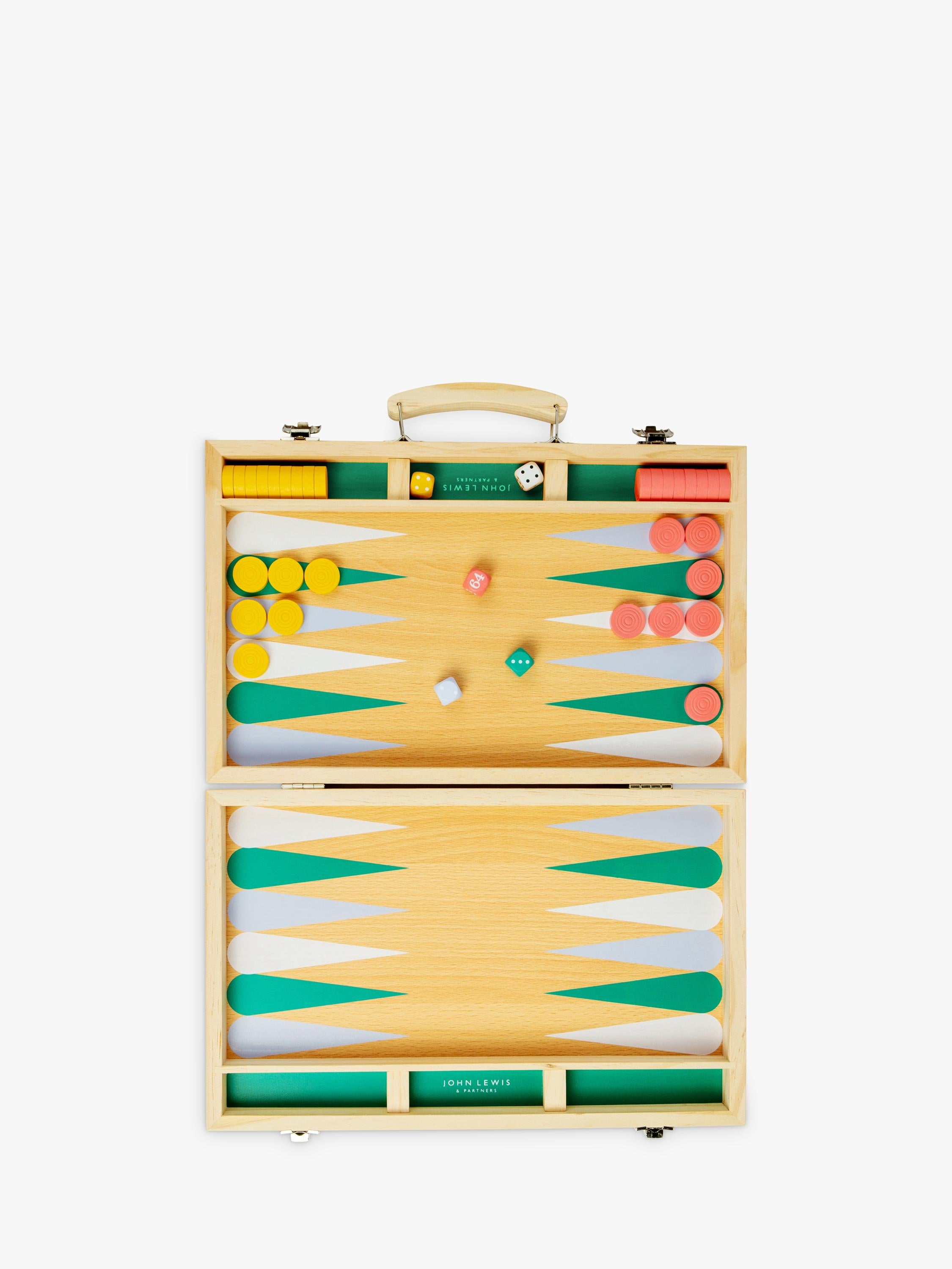 John Lewis Kids Wooden Backgammon Case - British product