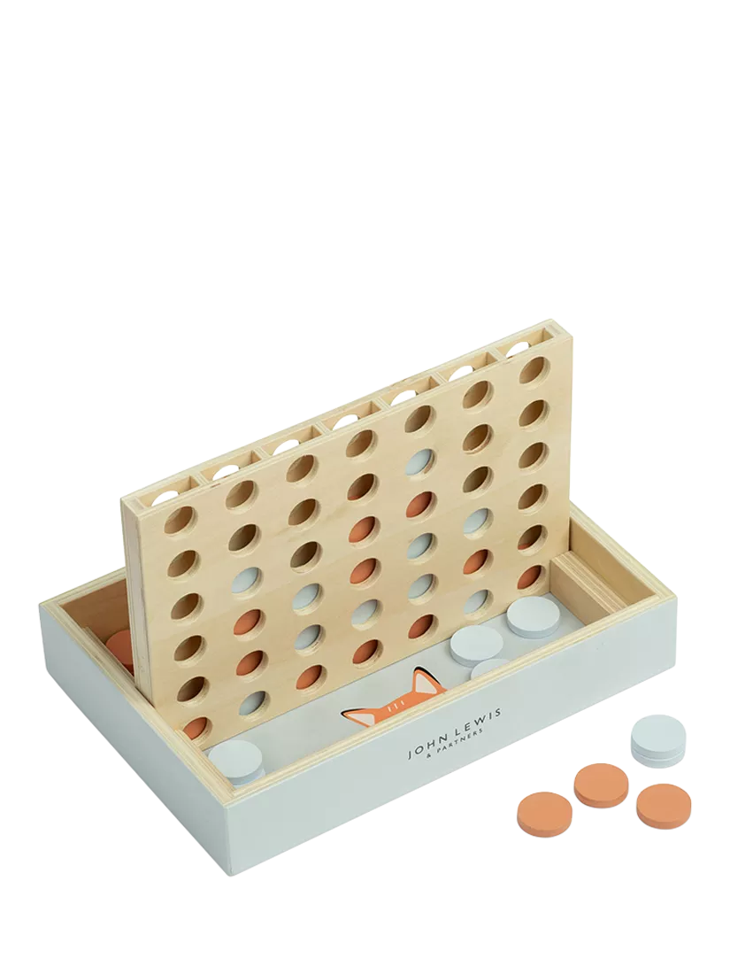 John Lewis wooden Four in a Row game, FSC certified, UK version