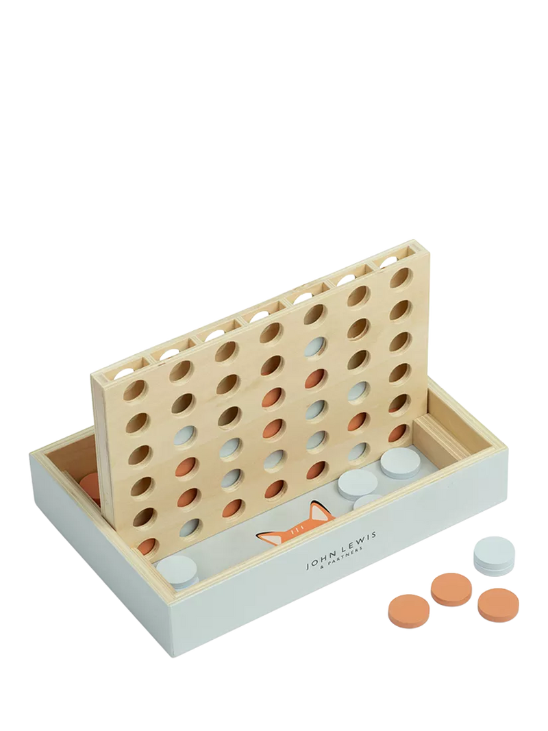 John Lewis wooden Four in a Row game, FSC certified, UK version