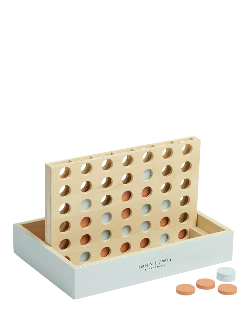 John Lewis wooden Four in a Row game, FSC certified, UK version