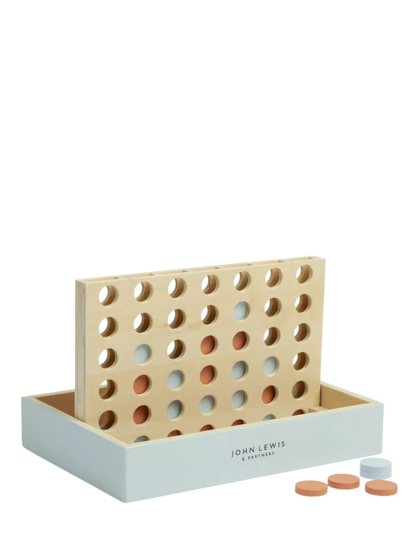 John Lewis wooden Four in a Row game, FSC certified, UK version