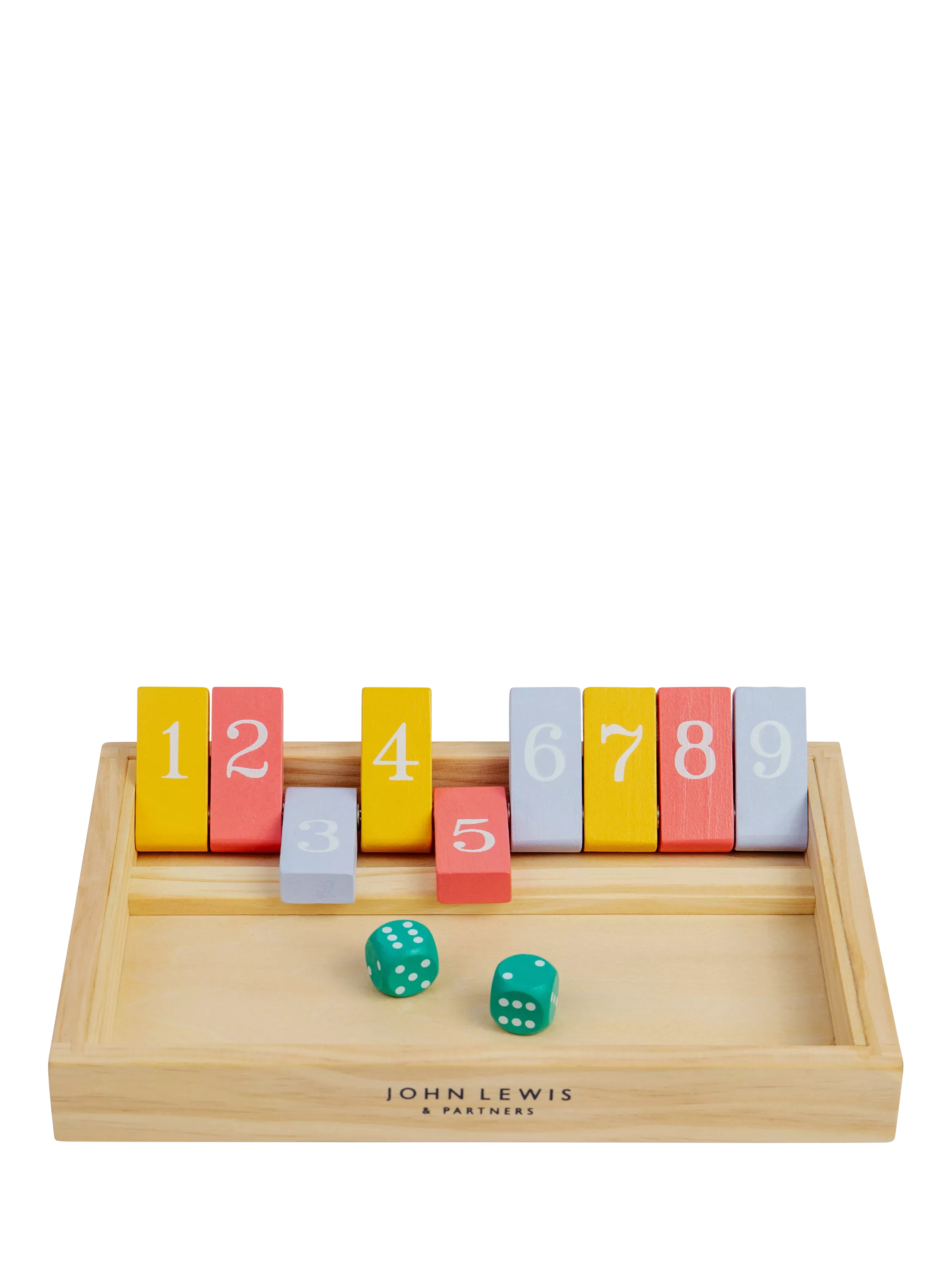 John Lewis wooden Shut the Box game - British product