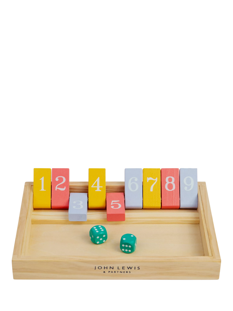 John Lewis wooden Shut the Box game - British product