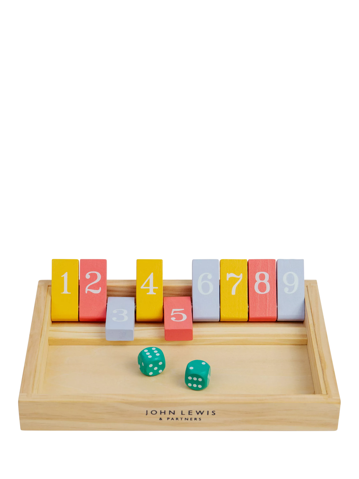 John Lewis wooden Shut the Box game - British product