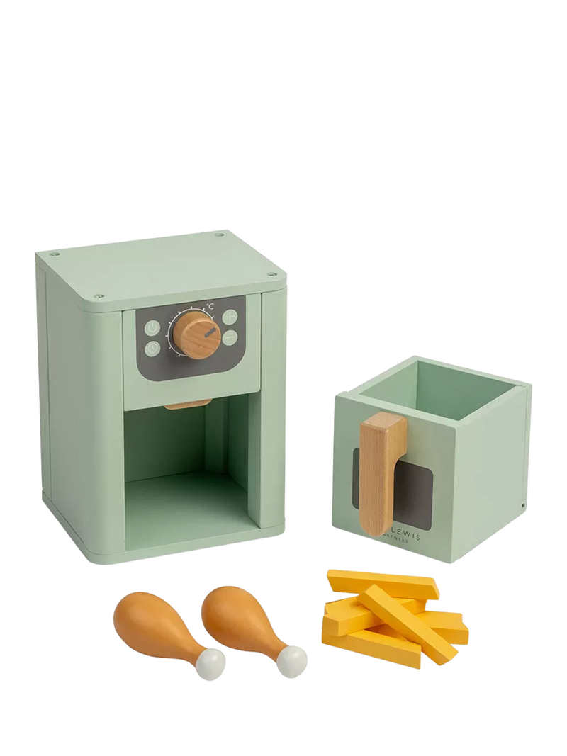 John Lewis wooden air fryer toy sage green, UK version