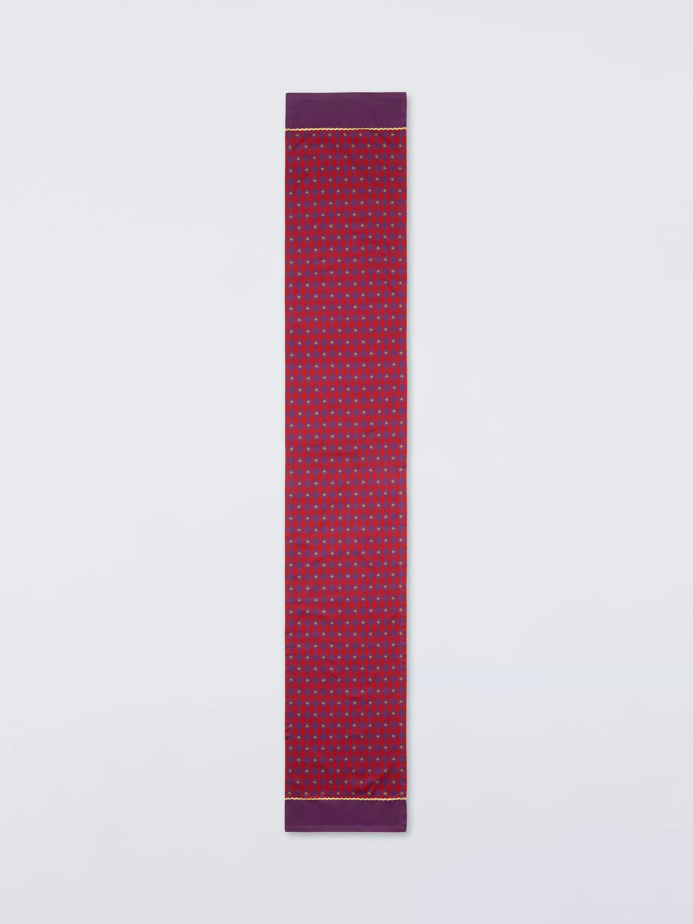 John Lewis harlequin table runner red purple 250cm, imported from the UK