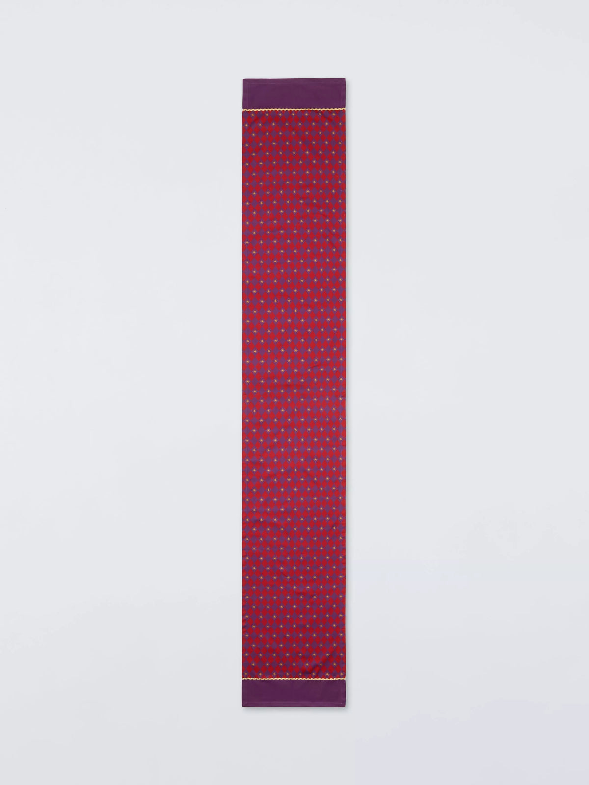 John Lewis harlequin table runner red purple 250cm, imported from the UK
