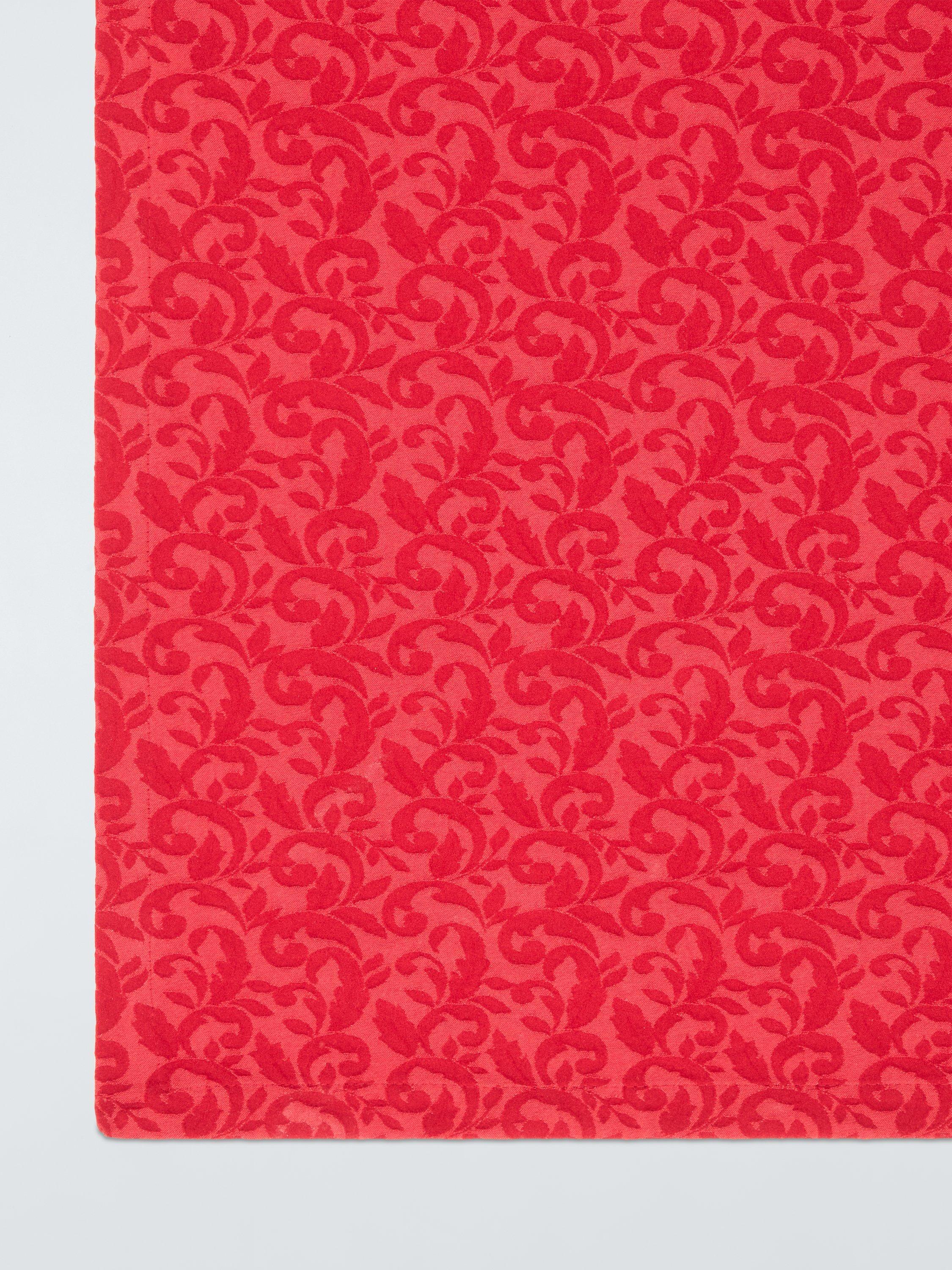 John Lewis Jacquard cotton blend table runner 250cm red - British product