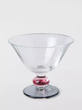 John Lewis pink stem sundae dish ribbed glass 12cm, imported from the UK