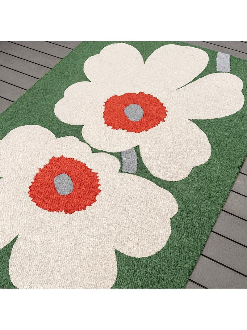 Marimekko Unikko floral rug green - British product