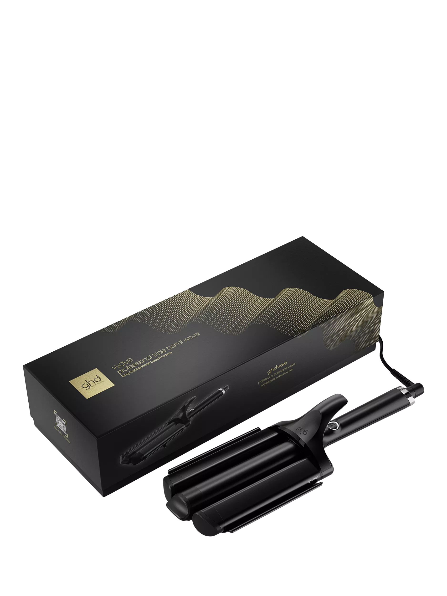 ghd triple barrel wave hair styler black, imported from the UK