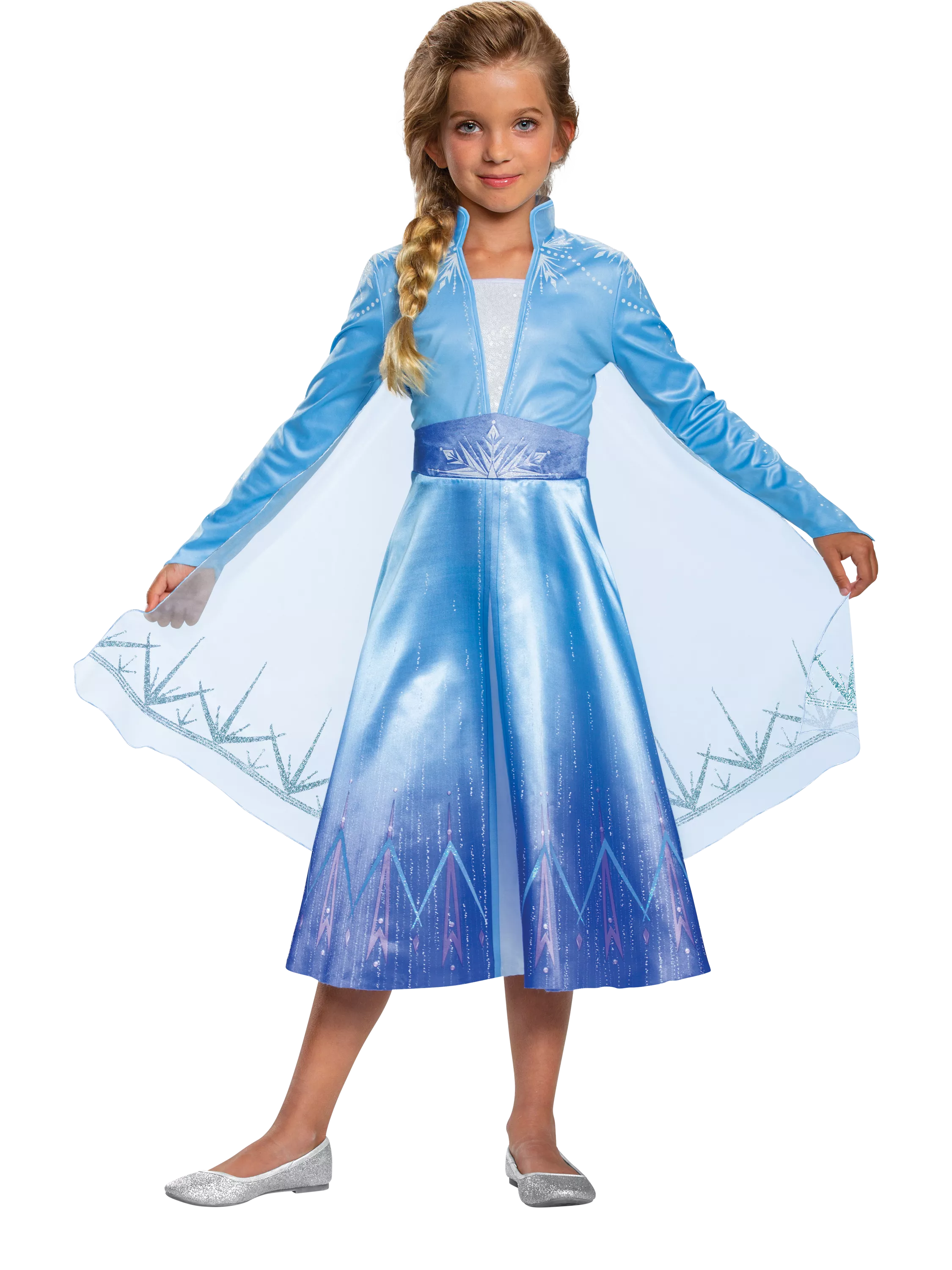 Deluxe Elsa Children's Costume with Satin Dress and Cape