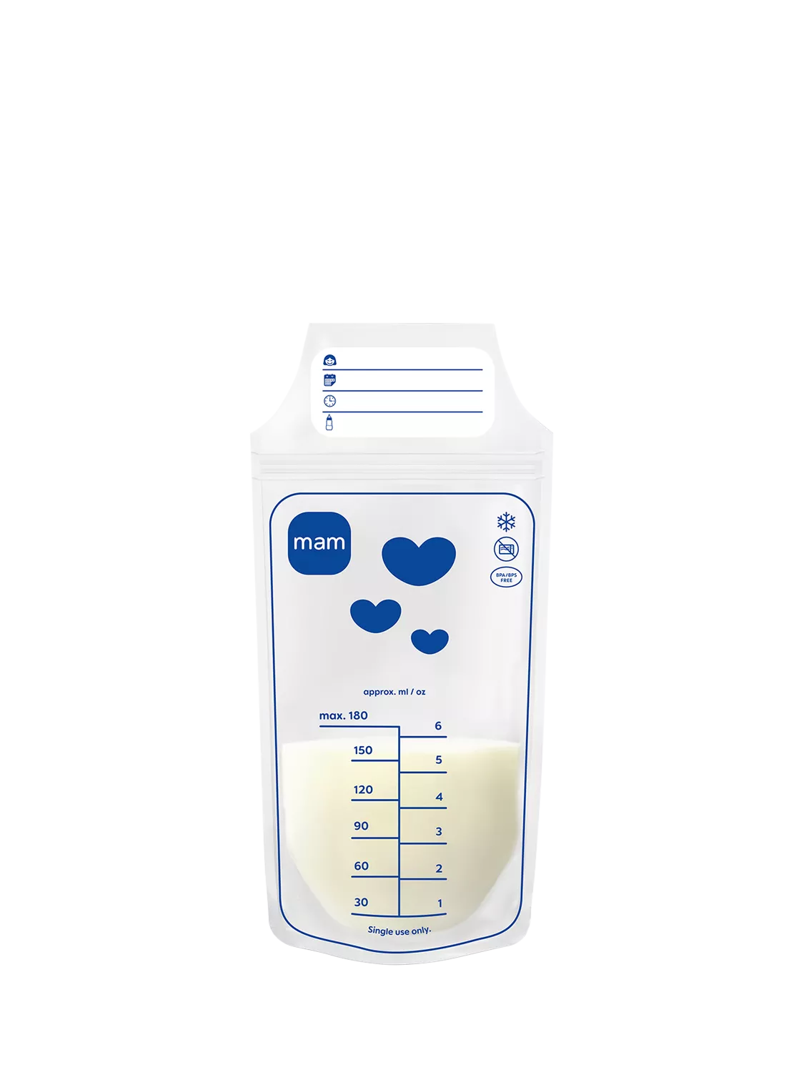 MAM breastmilk storage bags pack of 100, imported from the UK