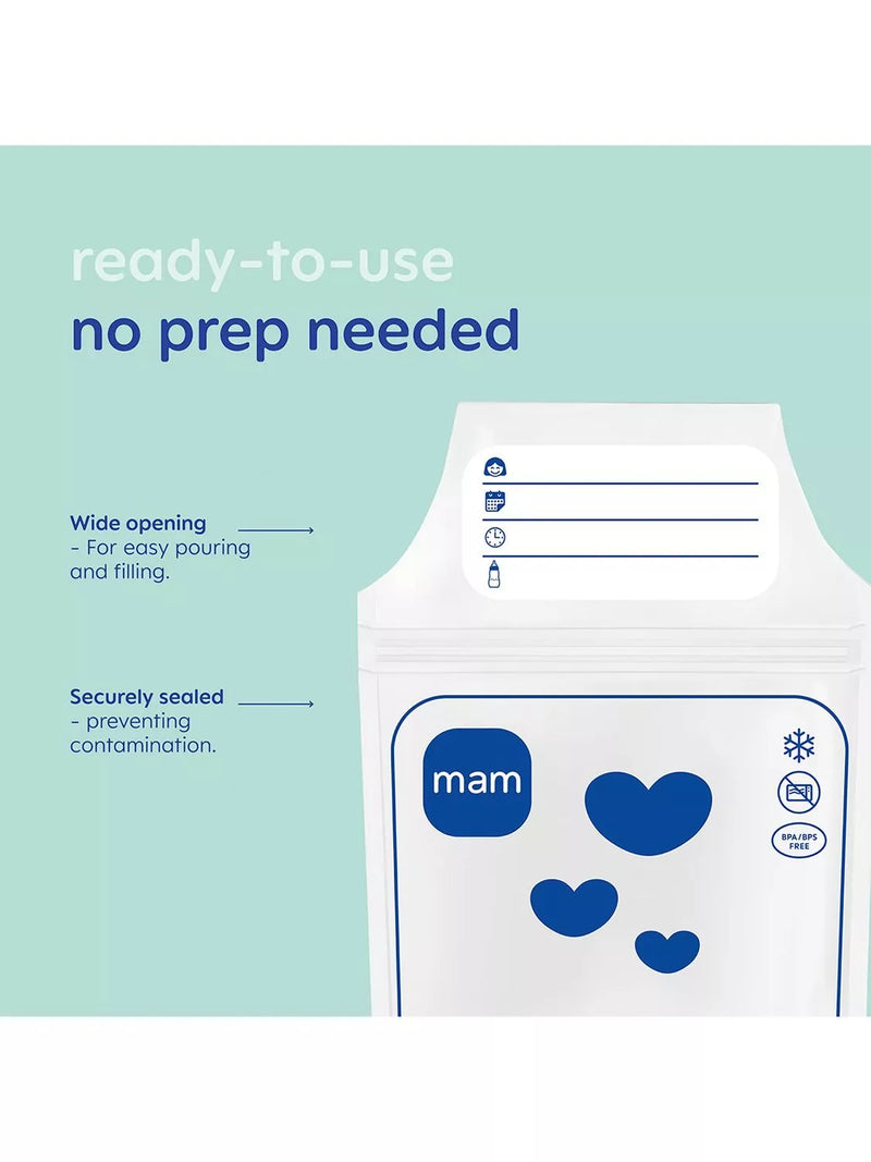 MAM breastmilk storage bags pack of 100, imported from the UK