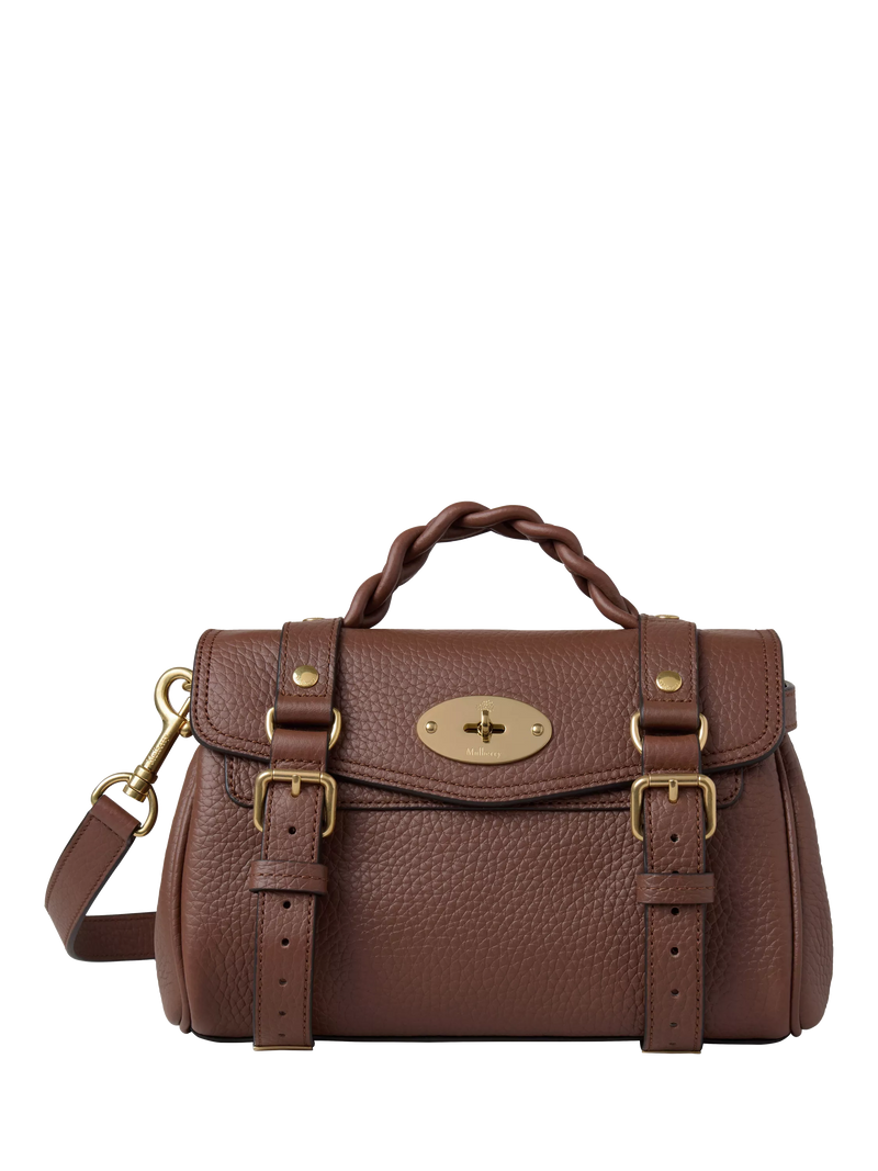 Mulberry Mini Alexa Heavy Grain Leather Cross Body Bag - Linen Green
