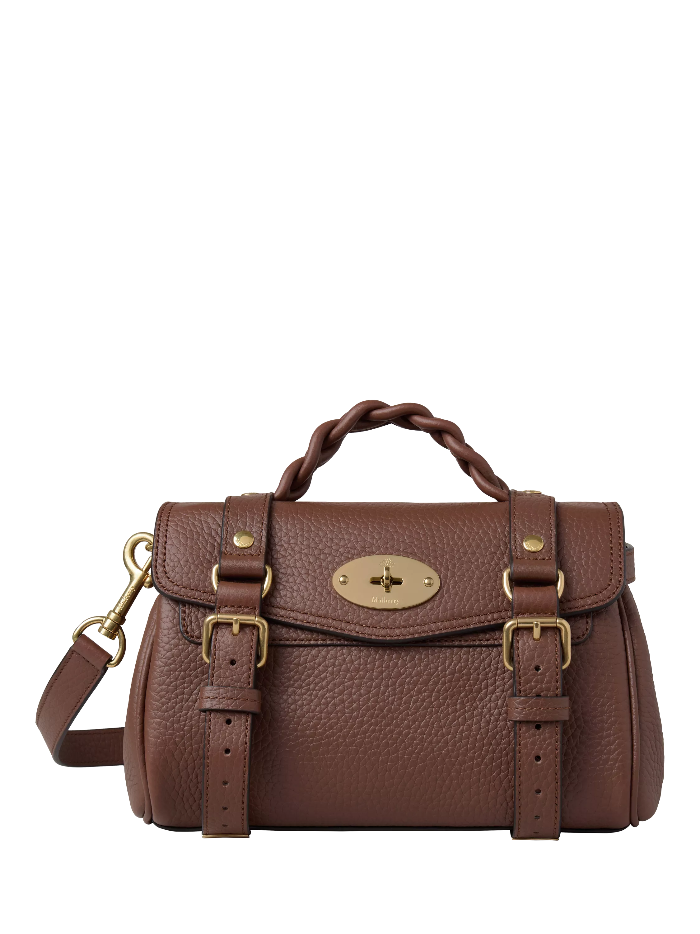 Mulberry Mini Alexa Heavy Grain Leather Cross Body Bag - Linen Green