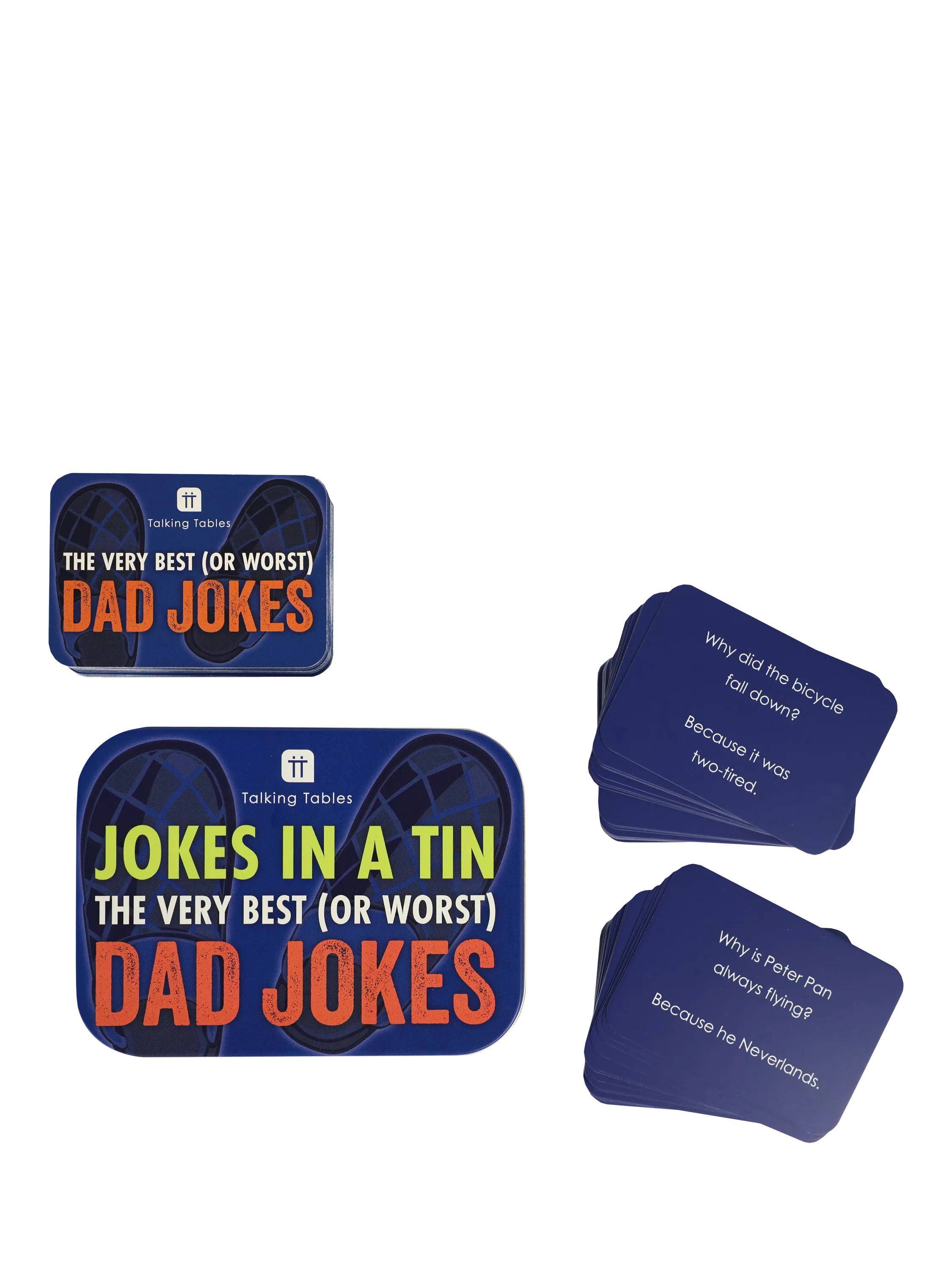 Talking Tables Dad Jokes Tin 100 cards imported from the UK