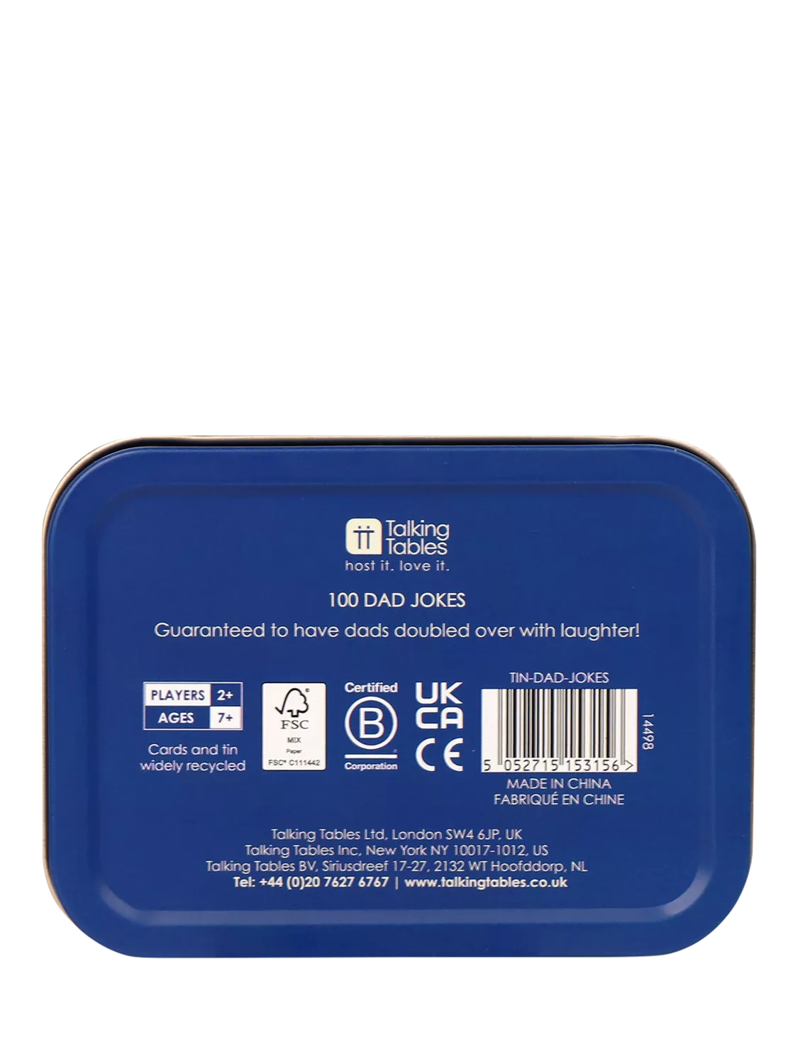 Talking Tables Dad Jokes Tin 100 cards imported from the UK