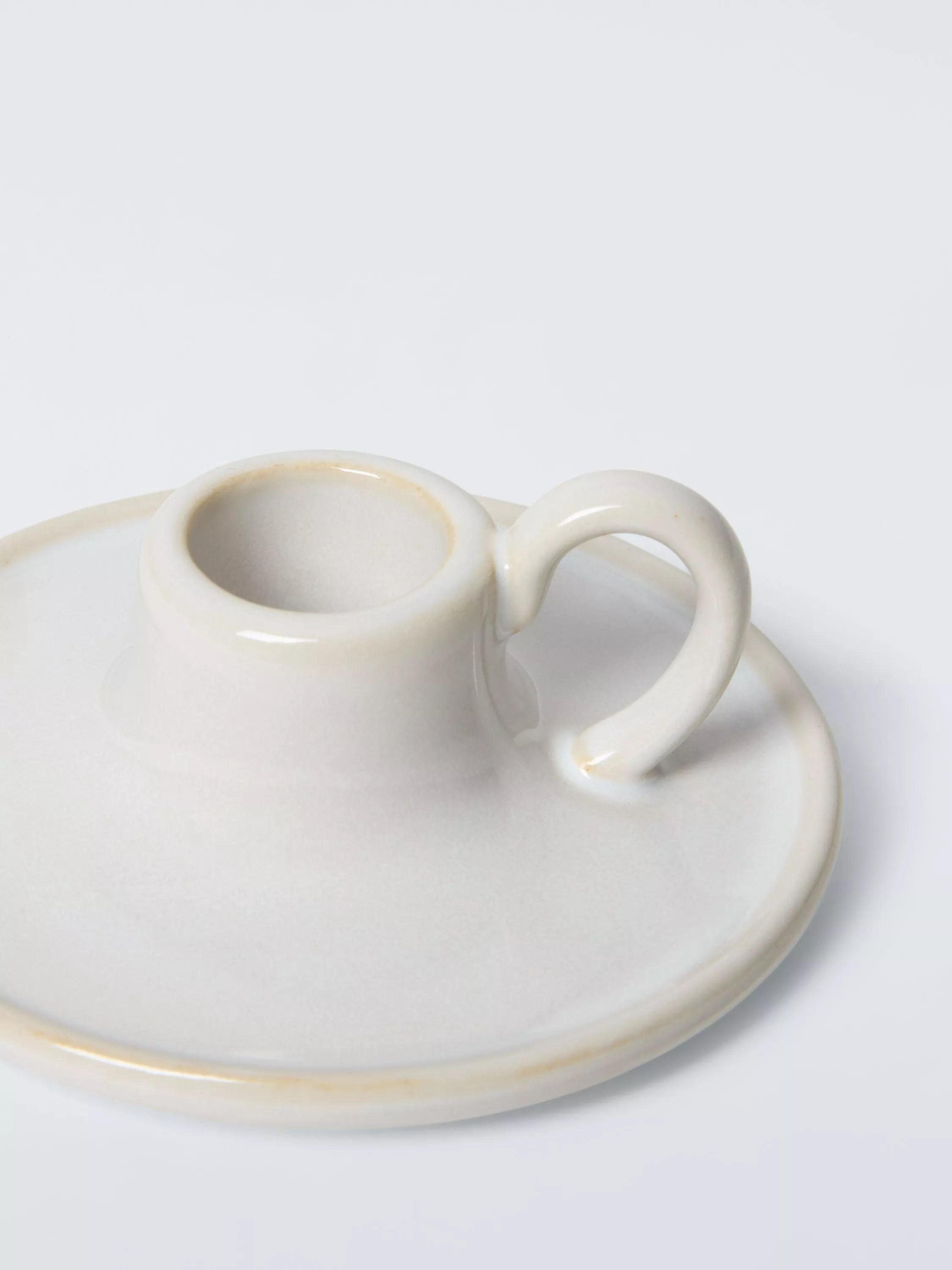 John Lewis ceramic dinner candle holder natural, UK version