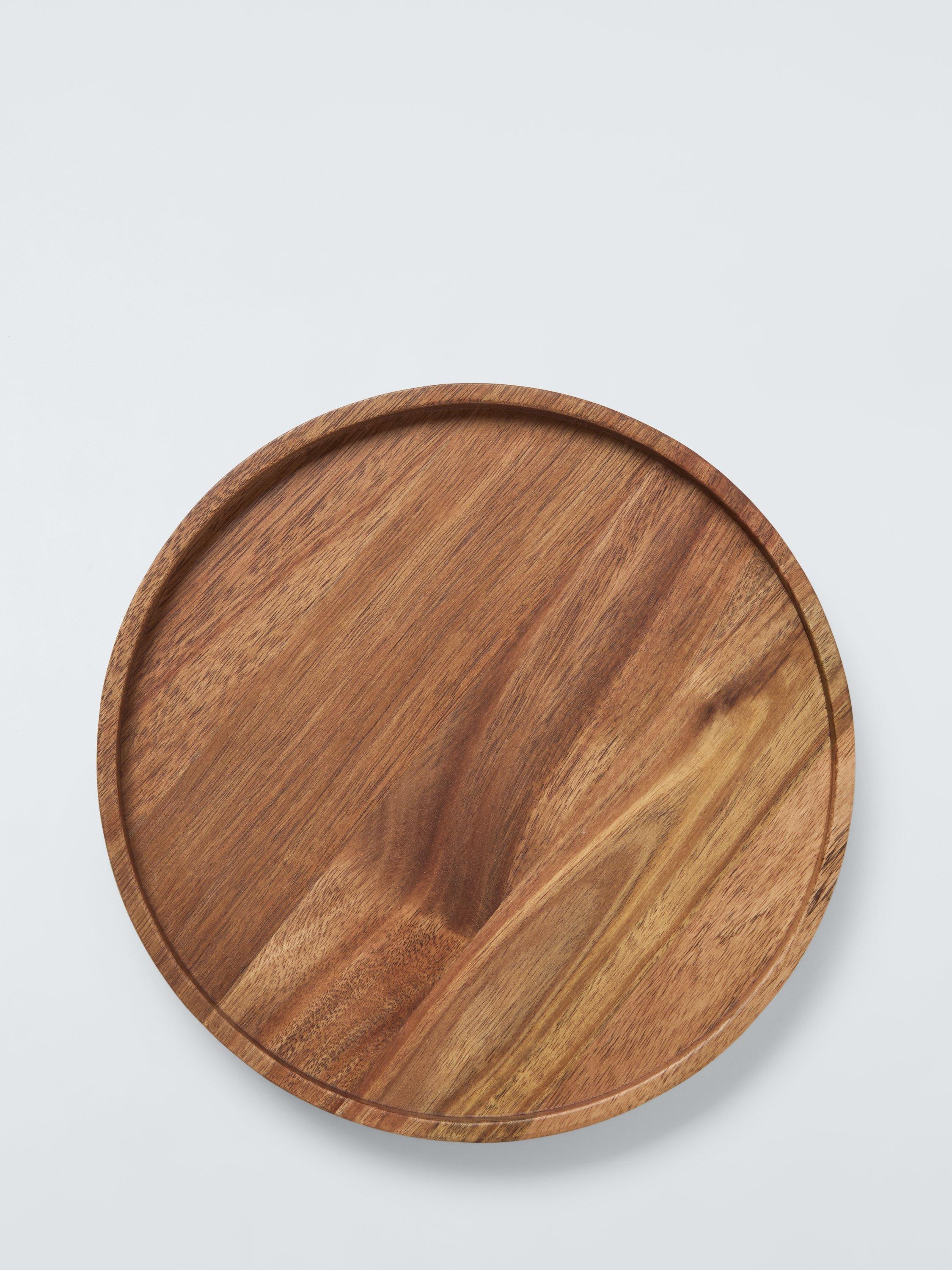 John Lewis acacia wood candle plate large 22cm, UK version