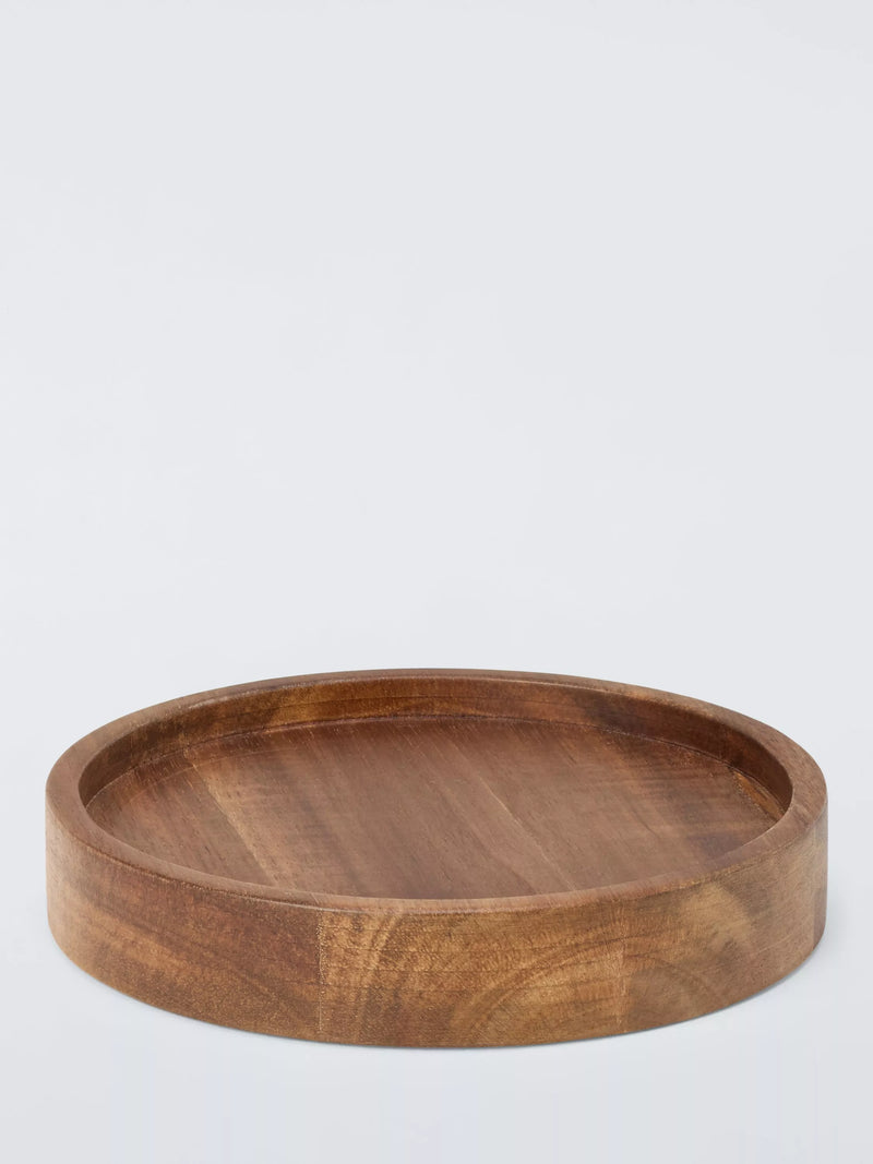 John Lewis small acacia wood candle plate - British product