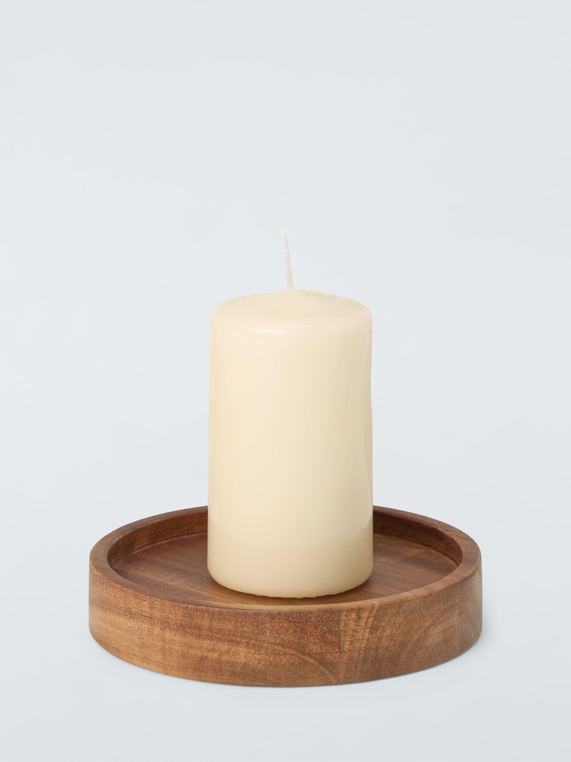 John Lewis small acacia wood candle plate - British product