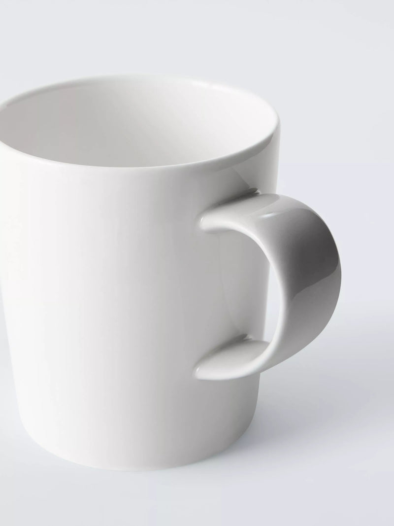 John Lewis short bone china mug 295ml white grey, UK version