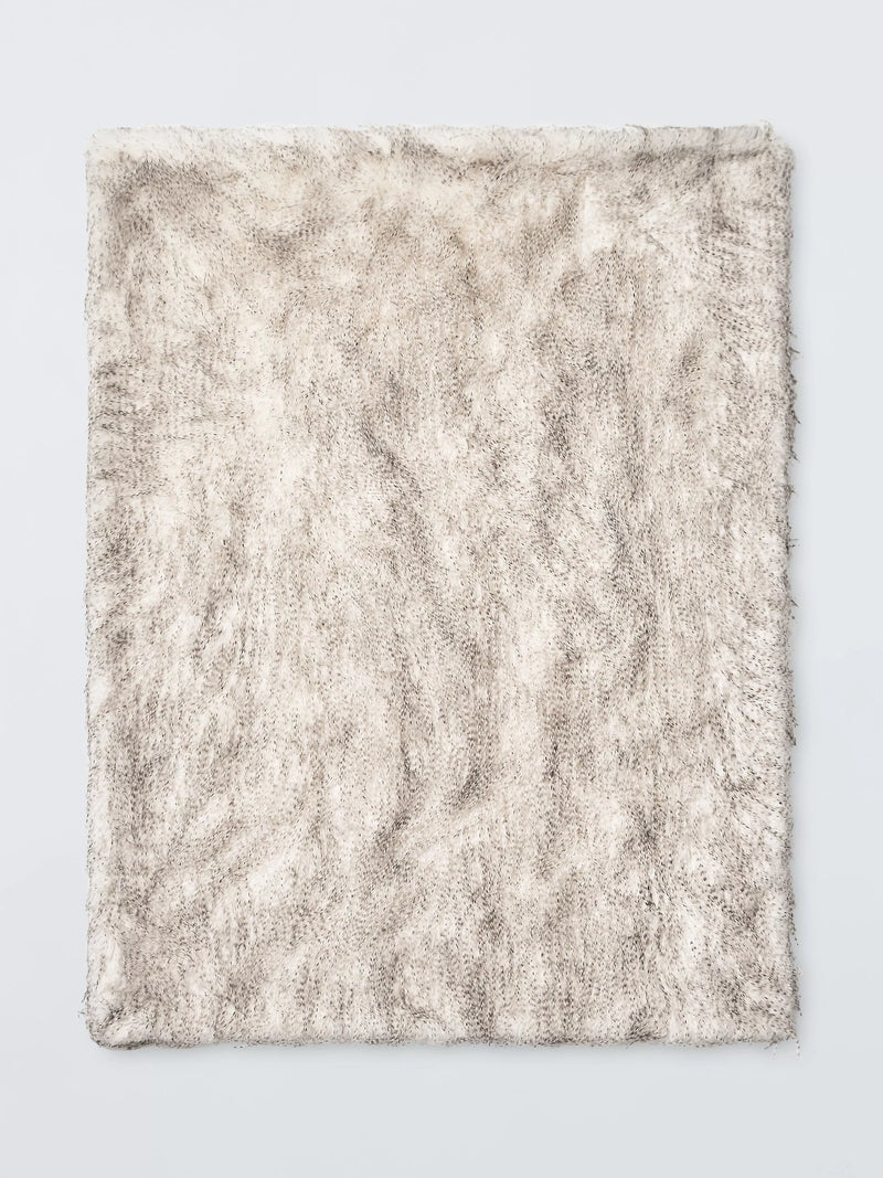 John Lewis Ostrich faux fur throw white/multi 200x150cm (British brand)