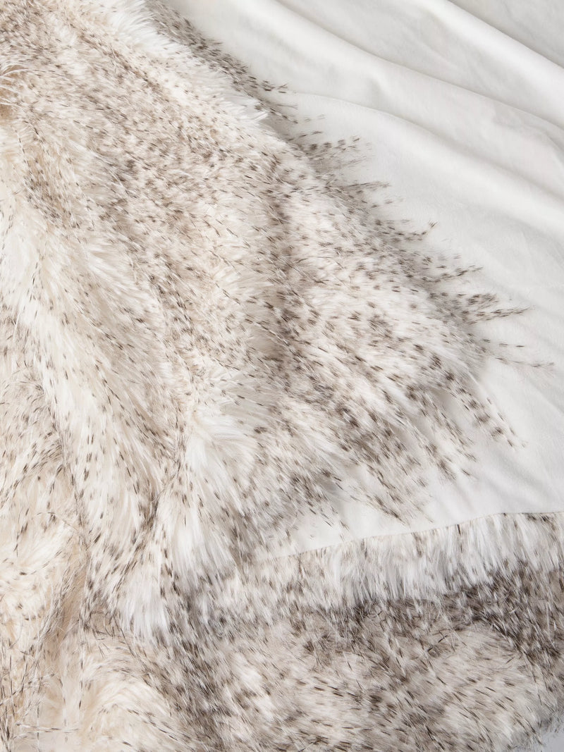 John Lewis Ostrich faux fur throw white/multi 200x150cm (British brand)