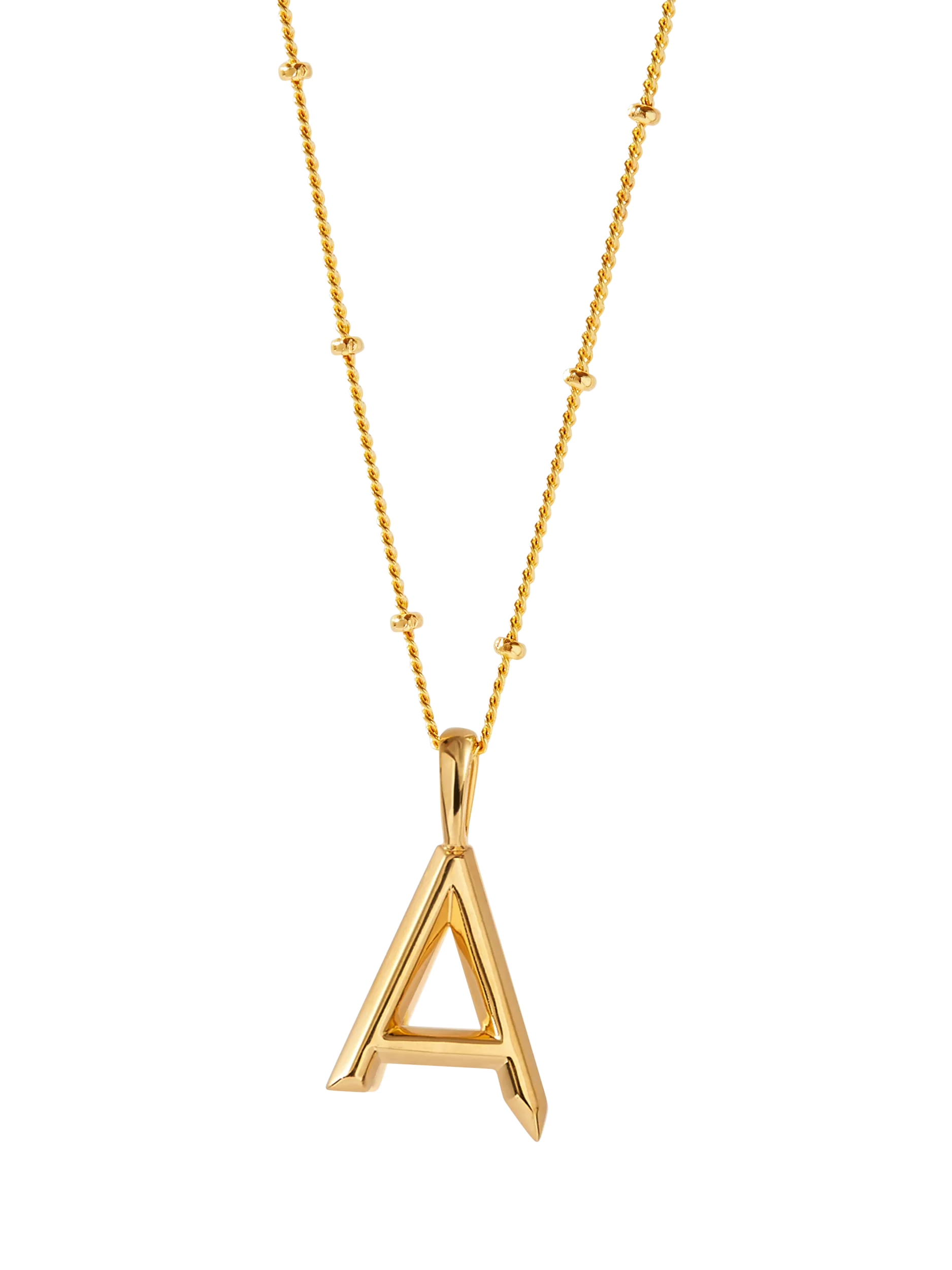 Edge of Ember gold initial pendant necklace (British brand)